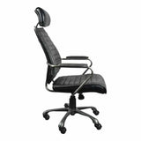 25.5 Inch Swivel Office Chair Onyx Black Industrial Office Chairs LOOMLAN By Moe's Home