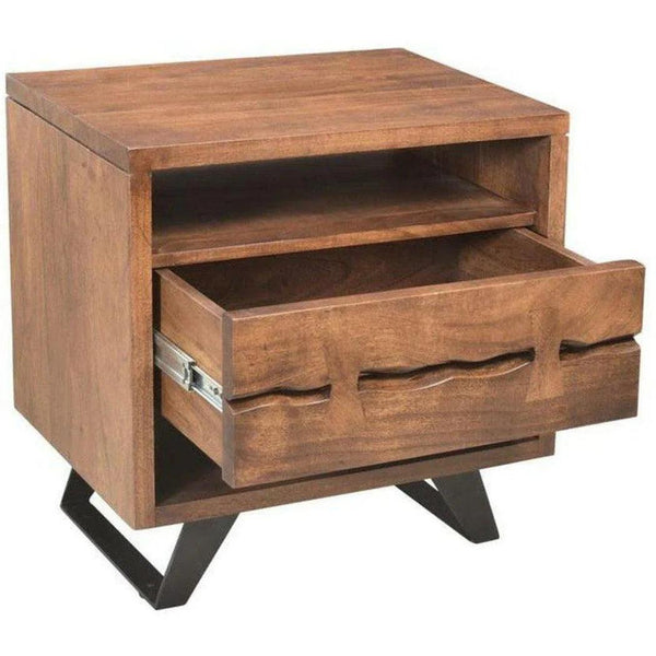 26 Inch Nightstand Brown Industrial Nightstands LOOMLAN By Moe's Home