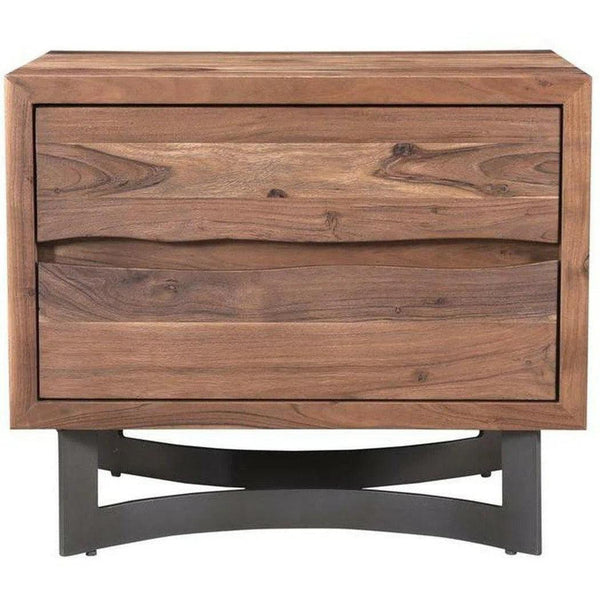 26 Inch Nightstand Smoked Brown Industrial Nightstands LOOMLAN By Moe's Home