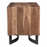 26 Inch Nightstand Smoked Brown Industrial Nightstands LOOMLAN By Moe's Home