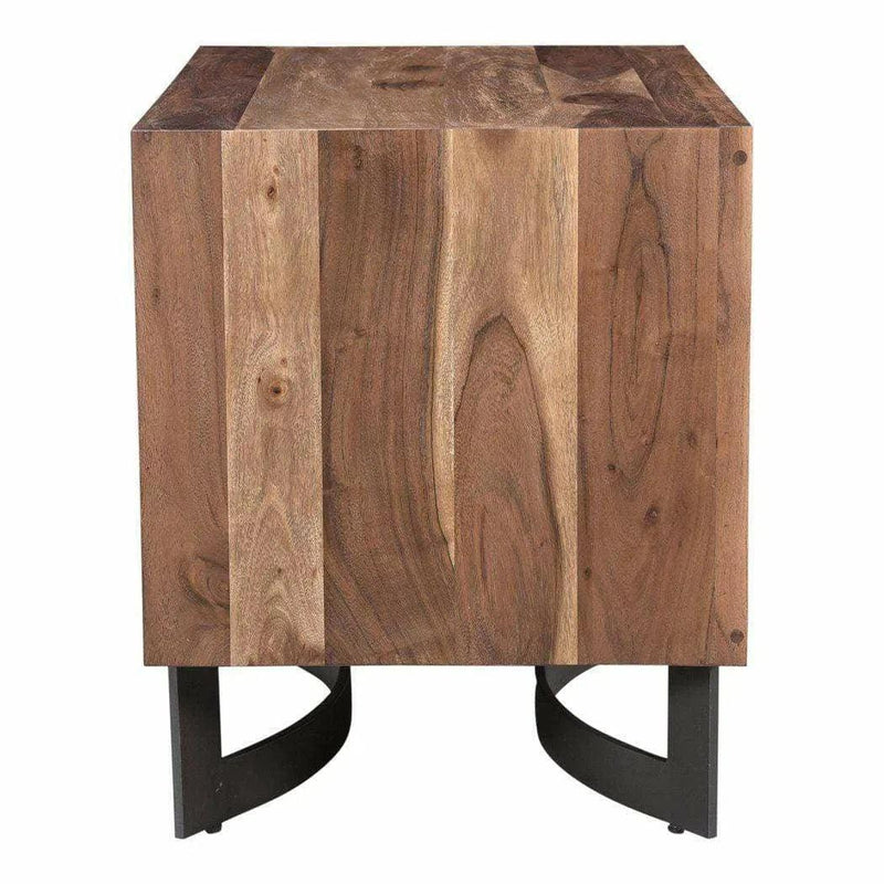 26 Inch Nightstand Smoked Brown Industrial Nightstands LOOMLAN By Moe's Home