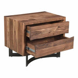 26 Inch Nightstand Smoked Brown Industrial Nightstands LOOMLAN By Moe's Home