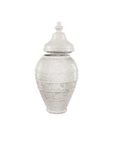 28.75 in. Virginal Terracotta White Jar Vases & Jars LOOMLAN By Currey & Co