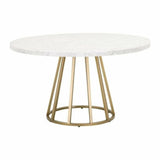 28" Brushed Gold Turino Round Dining Table Base Only Dining Tables LOOMLAN By Essentials For Living