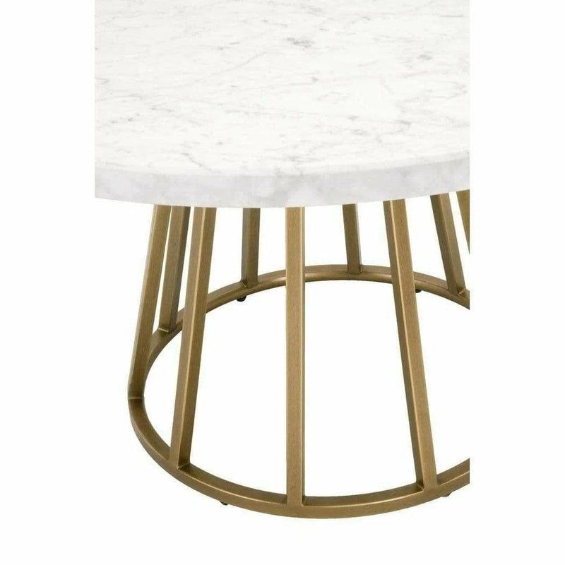 28" Brushed Gold Turino Round Dining Table Base Only Dining Tables LOOMLAN By Essentials For Living