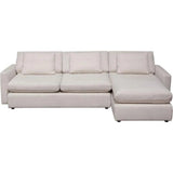 2PC Reversible Chaise Sectional Feather Seating in Cream Sectionals LOOMLAN By Diamond Sofa