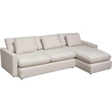 2PC Reversible Chaise Sectional Feather Seating in Cream Sectionals LOOMLAN By Diamond Sofa