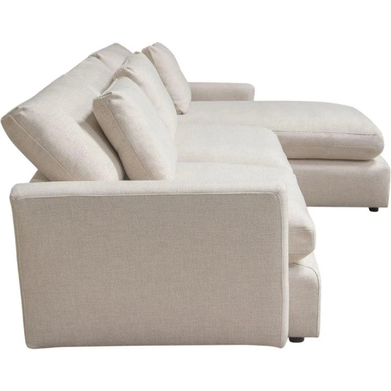 2PC Reversible Chaise Sectional Feather Seating in Cream Sectionals LOOMLAN By Diamond Sofa