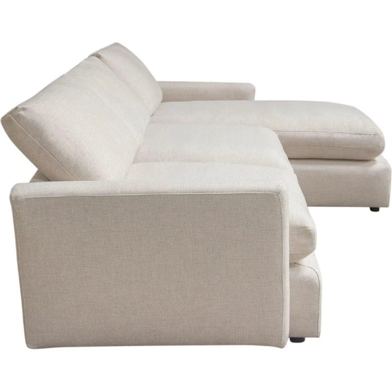 2PC Reversible Chaise Sectional Feather Seating in Cream Sectionals LOOMLAN By Diamond Sofa