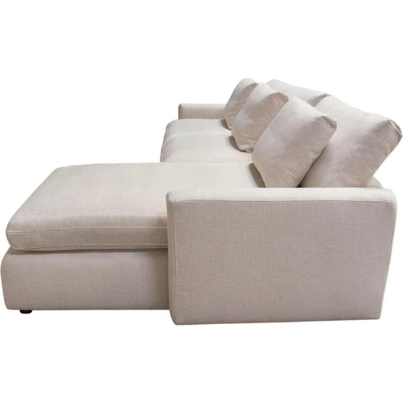 2PC Reversible Chaise Sectional Feather Seating in Cream Sectionals LOOMLAN By Diamond Sofa