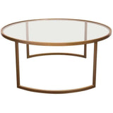 2PC Round Nesting Table Set Gold Frame Clear Glass Tops Coffee Tables LOOMLAN By Diamond Sofa