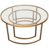 2PC Round Nesting Table Set Gold Frame Clear Glass Tops Coffee Tables LOOMLAN By Diamond Sofa