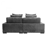 3 PC Grey Corduroy Couch Large Reversible Modular Sofa Modular Sofas LOOMLAN By Moe's Home