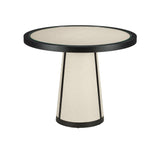 30 in. Deanna Wood and Raffia Ivory Round Entry Table Side Tables LOOMLAN By Currey & Co