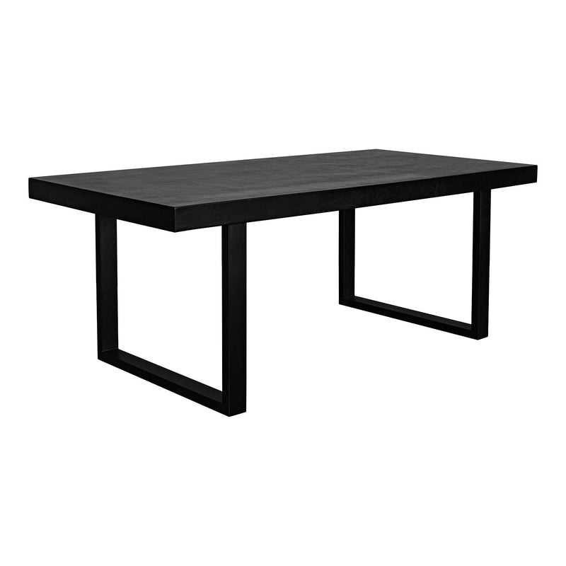 30 in. Jedrik Concrete Black Rectangular Outdoor Dining Table Outdoor Dining Tables LOOMLAN By Moe's Home