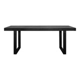 30 in. Jedrik Concrete Black Rectangular Outdoor Dining Table Outdoor Dining Tables LOOMLAN By Moe's Home