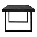 30 in. Jedrik Concrete Black Rectangular Outdoor Dining Table Outdoor Dining Tables LOOMLAN By Moe's Home