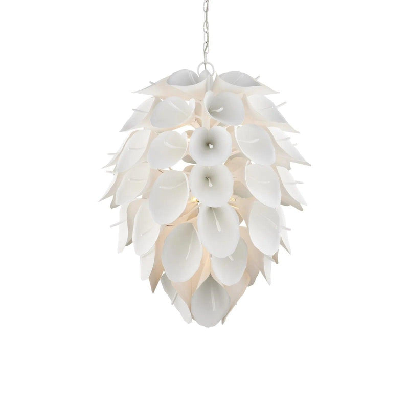 33.75 in. Diego Iron White Chandelier Chandeliers LOOMLAN By Currey & Co