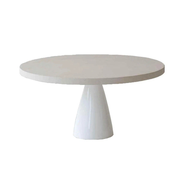 35" White Round Coffee Table Concrete Top With Plastic Base Coffee Tables LOOMLAN By LH Imports