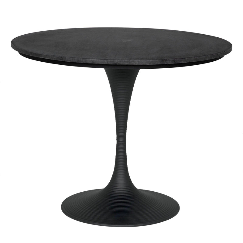 36" Joni Steel and Marble Black Round DiningTable Dining Tables LOOMLAN By Noir