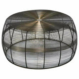 37" Wire Mesh Modern Industrial Drum Round Coffee Table Coffee Tables LOOMLAN By LOOMLAN