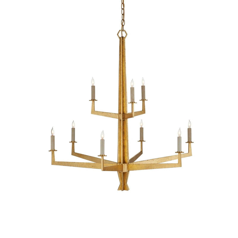 38 in. Goldfinch Iron Gold Chandelier Chandeliers LOOMLAN By Currey & Co