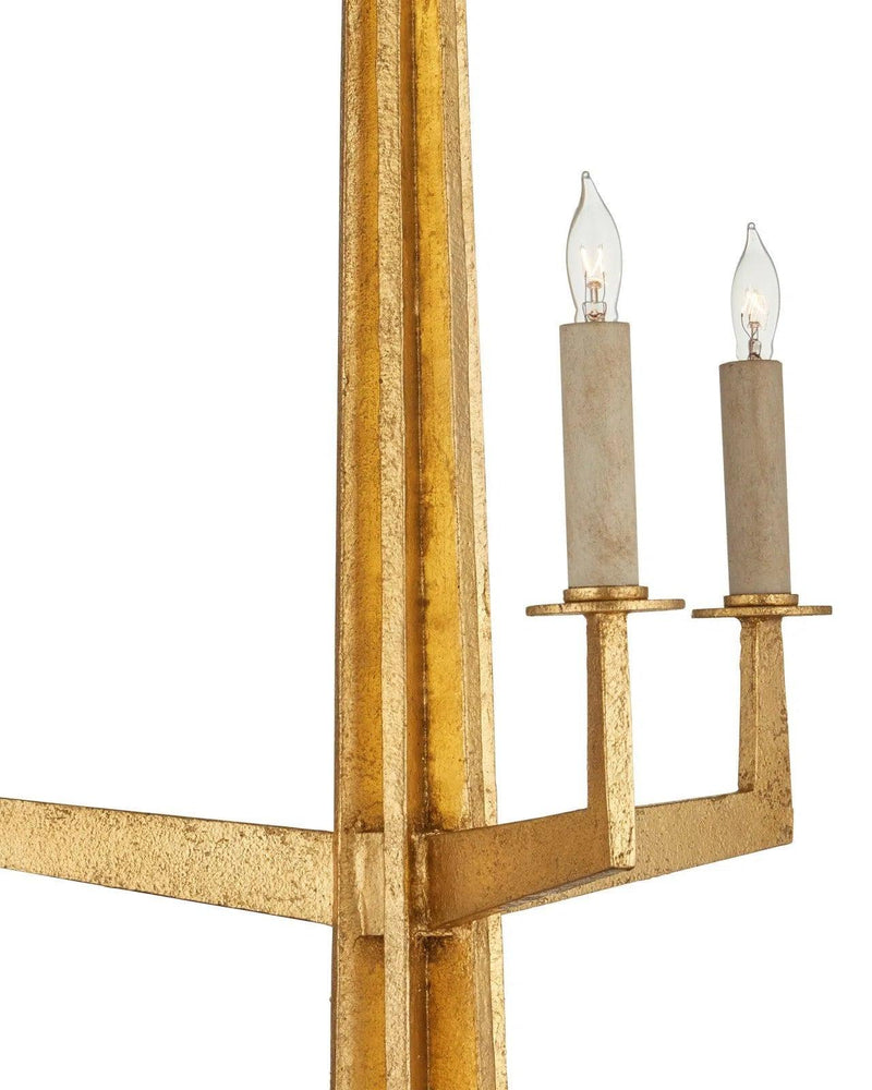 38 in. Goldfinch Iron Gold Chandelier Chandeliers LOOMLAN By Currey & Co