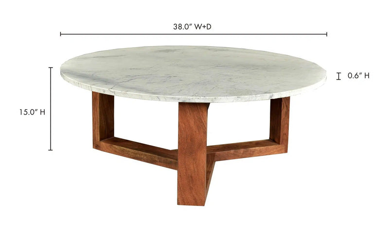 38 Inch Coffee Table Brown White Scandinavian Coffee Tables LOOMLAN By Moe's Home