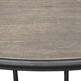 38" Round Cocktail Table Grey Oak Top and Metal Base Coffee Tables LOOMLAN By Diamond Sofa