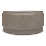 39" Barrel Fiber Reinforced Concrete Round Coffee Table Outdoor Coffee Tables LOOMLAN By Urbia