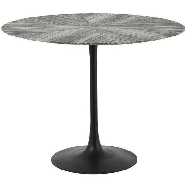 39" Contemporary Grey Round Marble Dining Table for 2- 4 Seats Dining Tables LOOMLAN By Moe's Home