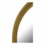 39" Yellow Gold Round Wall Mirror Contemporary Style Wall Mirrors LOOMLAN By Moe's Home