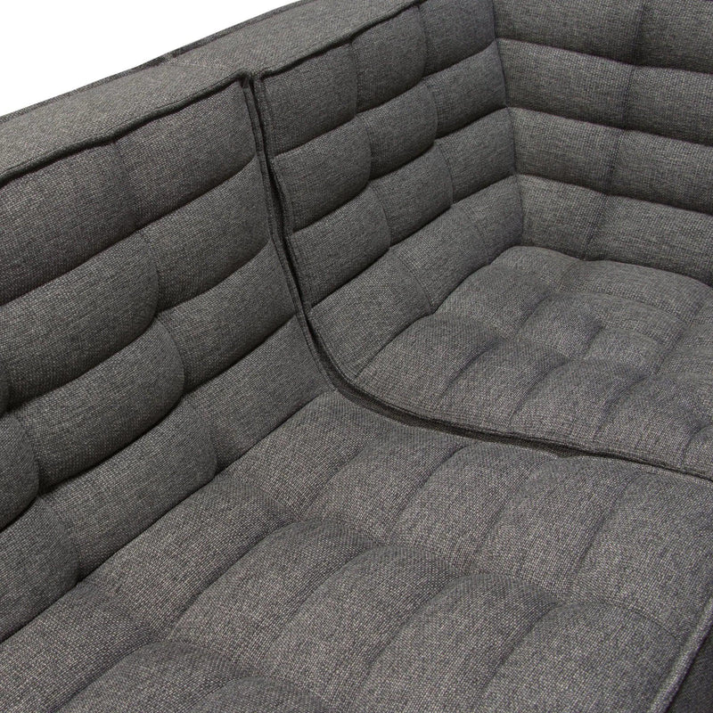 3PC Corner Modular Sectional Scooped Seat in Grey Fabric Modular Sofas LOOMLAN By Diamond Sofa