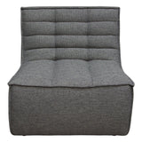 3PC Corner Modular Sectional Scooped Seat in Grey Fabric Modular Sofas LOOMLAN By Diamond Sofa