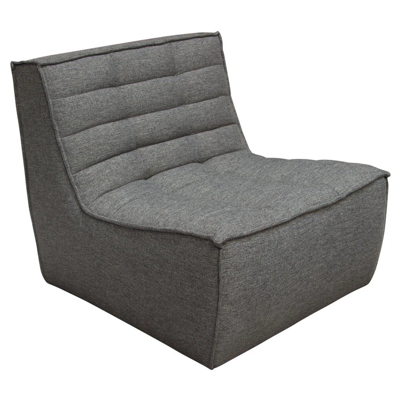 3PC Corner Modular Sectional Scooped Seat in Grey Fabric Modular Sofas LOOMLAN By Diamond Sofa