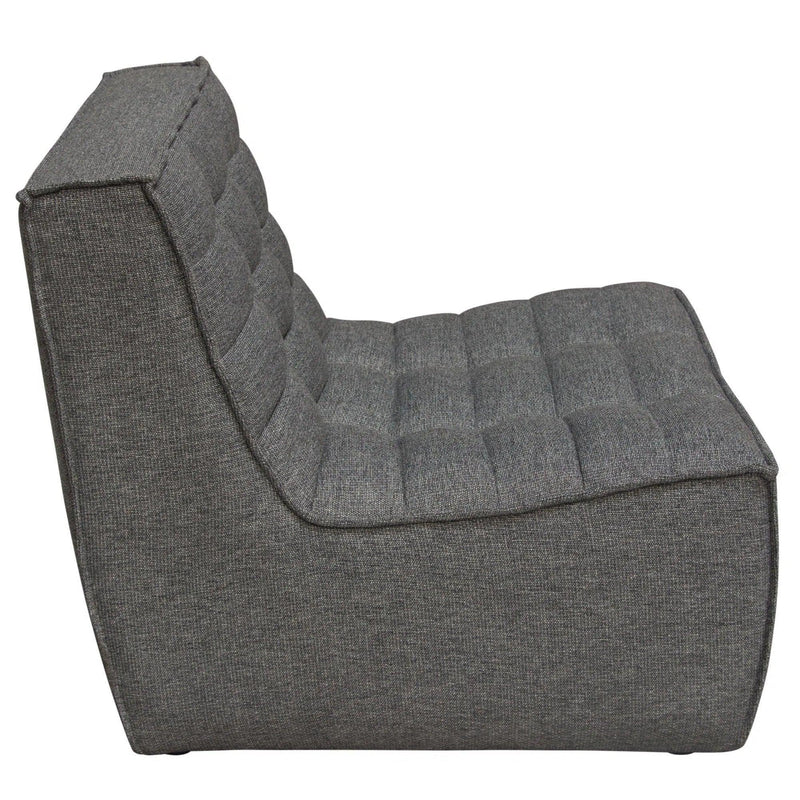 3PC Corner Modular Sectional Scooped Seat in Grey Fabric Modular Sofas LOOMLAN By Diamond Sofa