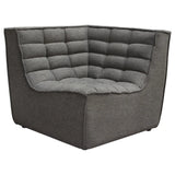 3PC Corner Modular Sectional Scooped Seat in Grey Fabric Modular Sofas LOOMLAN By Diamond Sofa