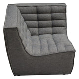 3PC Corner Modular Sectional Scooped Seat in Grey Fabric Modular Sofas LOOMLAN By Diamond Sofa