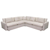 3PC Corner Sectional Feather Down Seating in Cream Fabric Sectionals LOOMLAN By Diamond Sofa