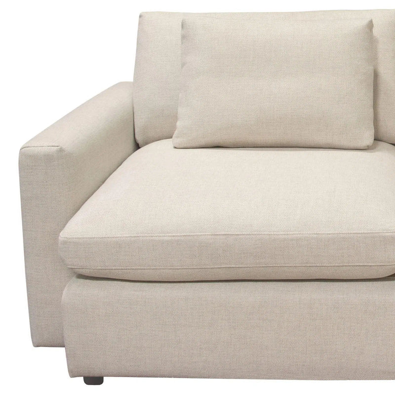 3PC Corner Sectional Feather Down Seating in Cream Fabric Sectionals LOOMLAN By Diamond Sofa