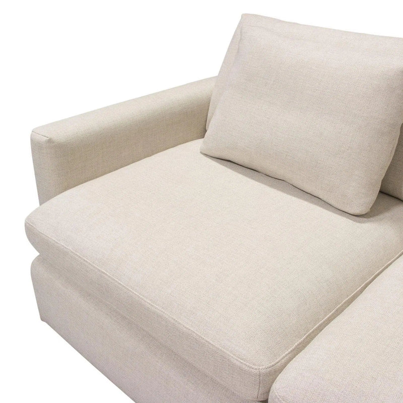 3PC Corner Sectional Feather Down Seating in Cream Fabric Sectionals LOOMLAN By Diamond Sofa