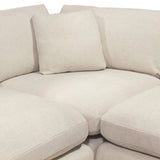 3PC Corner Sectional Feather Down Seating in Cream Fabric Sectionals LOOMLAN By Diamond Sofa