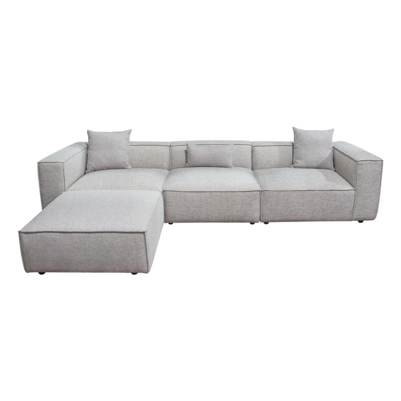 4 PC Set Grey -Beige Low Back Modular Sectional Sofa With Ottoman Modular Sofas LOOMLAN By Diamond Sofa