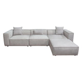 4 PC Set Grey -Beige Low Back Modular Sectional Sofa With Ottoman Modular Sofas LOOMLAN By Diamond Sofa