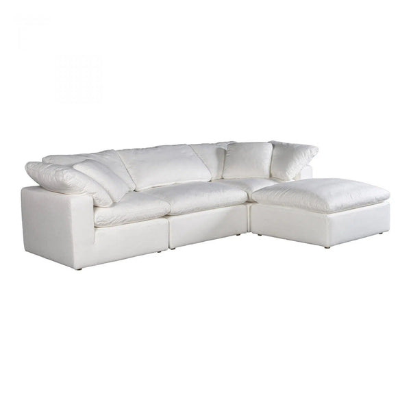 4 PC Set Stain Resistant White Sectional Modular Lounge Modular Sofas LOOMLAN By Moe's Home