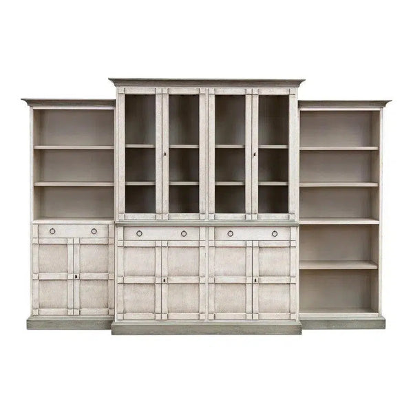 4 Piece Full Wall Buffet Curio White & Grey Buffets & Curios LOOMLAN By Sarreid