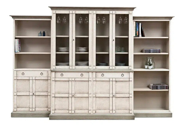 4 Piece Full Wall Buffet Curio White & Grey Buffets & Curios LOOMLAN By Sarreid