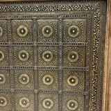 40" Brass Over Wood Square Accent Cabinet Circle Pattern Greece Accent Cabinets LOOMLAN By LOOMLAN