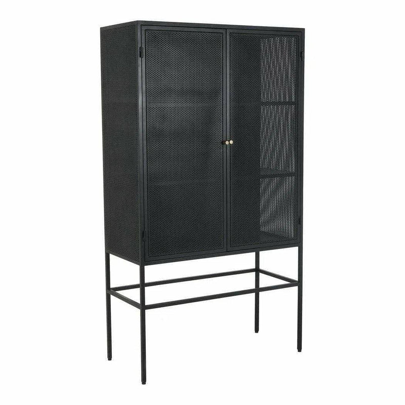 40 Inch Cabinet Black Industrial Bookcases LOOMLAN By Moe's Home