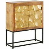 40" Modern Brass Overlay Accent Cabinet on Iron Stand Paris Accent Cabinets LOOMLAN By LOOMLAN